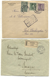 SHS, 1919, Partie Belege und Karten, u.a. REKO von Sarajevo nach PORT ...