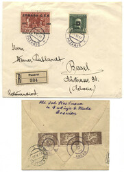 SHS, 1919, Partie Belege und Karten, u.a. REKO von Sarajevo nach PORT ...