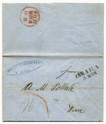Fürstentum Moldau, 1862, IBRAILA, Portobrief n. WIEN aus Pollak - ...
