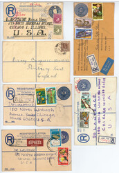 Nigeria, 1932/80, Lot mit ca. 40 REKO - AIRMAIL - Belegen, alle in ...
