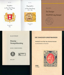 Danzig: Bücherlot, bestehend aus 2 Büchern und 3 Heften. Schüler, ...