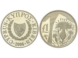 1 Pound. 2006. 28,24 grs. AR. Akamas Centaurea flowers. KM-77a. ...