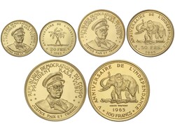 Serie de 20, 50 y 100 Francs. 1965. Peso total de 54,93 grs. AU (900) ...