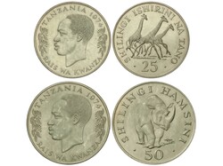 Lote 2 monedas 25 y 50 Shilihgi. 1974. 25,57 y 31,94 grs. AR (500). ...
