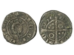 Òbol. JAUME II. BARCELONA. Anv.: IACOBVS REX. Busto a izquierda. Rev ...
