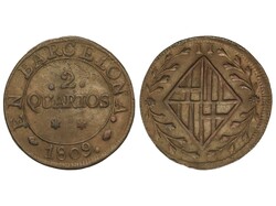 2 Cuartos. 1809. BARCELONA. 4,43 grs. AR. AC-10. MBC+.