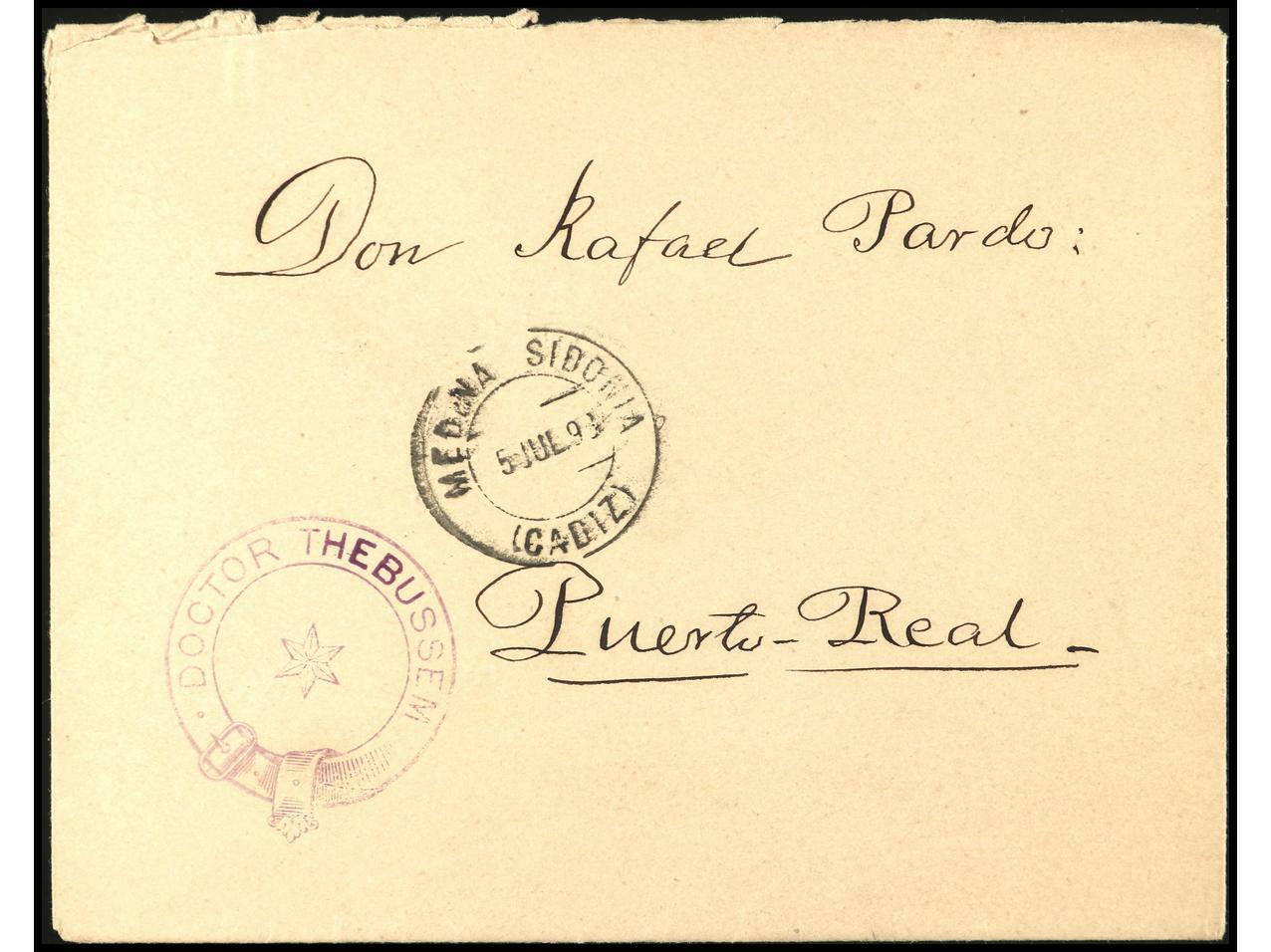 ESPAÑA: FRANQUICIAS POSTALES. Sobre con franquicia THEBUSSEM