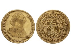 2 Escudos. 1775. MADRID. P.J. 6,60 grs. (Probablemente ha estado en ...