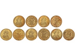 Lote 5 monedas 2 Escudos. 1788. MADRID. M. Peso total de 33,36 grs. ...