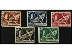 ESPAÑA: FRANQUICIAS POSTALES. SERIE COMPLETA con Sob. MUESTRA. ...