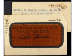 ESPAÑA VARIOS. 1928. TELEFONEMA. OVIEDO a SALAS. Dos ejemplares, uno ...