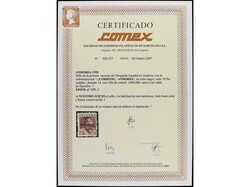 ANDORRA. 10 pts. castaño, numeración A000,000 y dentado 14 ...