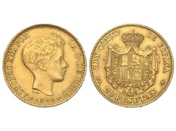 20 Pesetas. 1899 (*18-99). ALFONSO XIII. M.P.-M. 6,42 grs. AU. ...