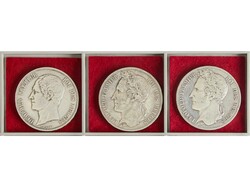 Lote 3 monedas 5 Francs. 1848, 1849 y 1865. AR. (Algo limpiadas). ...