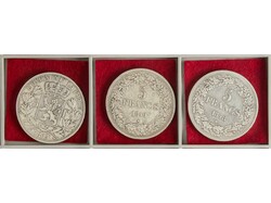 Lote 3 monedas 5 Francs. 1848, 1849 y 1865. AR. (Algo limpiadas). ...