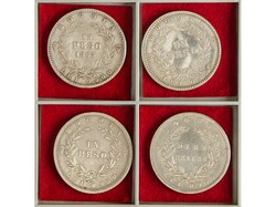 Lote 4 monedas 10 Reales, 1 Peso (3). 1851, 1858, 1860, 1863. REP. ...