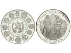 1 Quetzal. 1997. SERIE IBEROAMERICANA. ENCUENTRO DE DOS MUNDOS. 27,00 ...