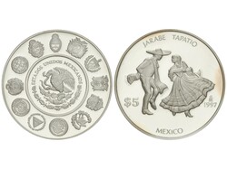 5 Pesos. 1997. 26,92 grs. AR. Serie Iberoamericana: Jarabe Tapatio. ...