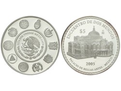5 Pesos. 2005. 27,10 grs. AR. Serie Iberoamericana: Palacio de Bellas ...