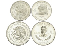 Lote 2 monedas 50 y 100 Pesos. 1988. AR. 50 Años expropiación ...