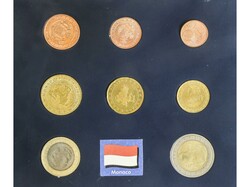 Serie 8 monedas 1 Céntimo a 2 Euro. 2001. RAINIER III. Serie montada ...