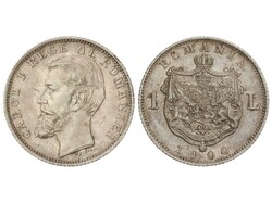 Leu. 1900. CAROL I. 4,97 grs. AR. KM-24. EBC-.