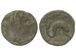 Biunx. 210-175, a.C. LARINUM. FRENTANI. Anv.: Cabeza laureada y ...