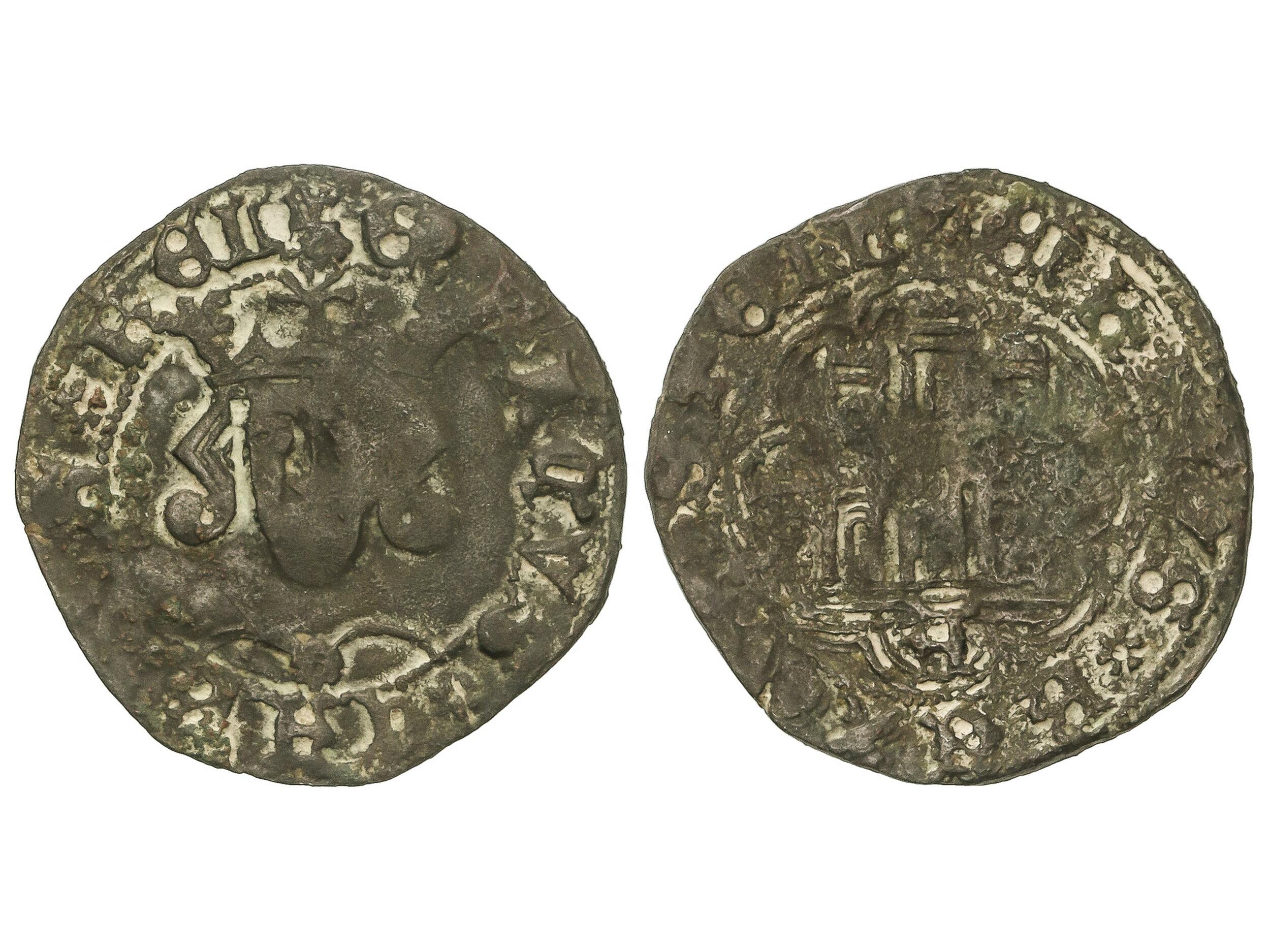 Cuartillo. ENRIQUE IV. ÁVILA. Rev.: A gótica debajo de castillo. ...