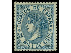 ESPAÑA. 25 mils. azul. Gran centrado. PRECIOSO. MUY RARO. Ed.97. Cat ...