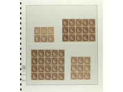 ESPAÑA. 50 mils. violeta. Conjunto de 50 sellos en bloques y tiras ...