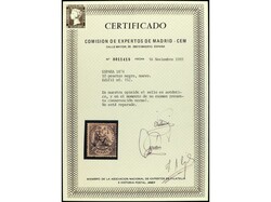 ESPAÑA. 10 pts. negro con centrado muy superior al habitual. Cert. ...