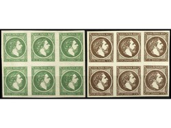 ESPAÑA. SERIE COMPLETA, 2 valores. BLOQUE DE SEIS. Ed.160/1. Cat. ...