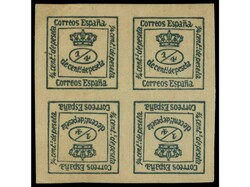 ESPAÑA. 4/4 c. verde. ERROR DE COMPOSICION TIPO II. PRECIOSO. RARO. ...