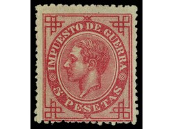 ESPAÑA. 5 pts. rosa. Color muy fresco. BONITO. RARO. Ed.187