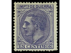 ESPAÑA. 15 cts. violeta. PRECIOSO. RARO. Ed.NE6