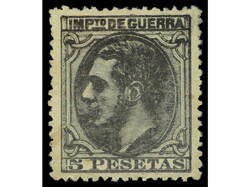 ESPAÑA. 5 pts. gris. Precioso sello por su color y centrado. MUY ...