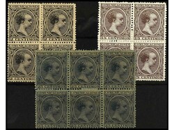 ESPAÑA. CONJUNTO de sellos en bloques. Ed.214, 219, 221