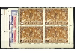 ESPAÑA. SERIE COMPLETA en bloque de 4. MUY BONITA. Ed.547/58(4). Cat ...