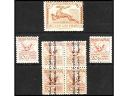 ESPAÑA. Urgentes. Lote compuesto por: *592A, bloque de 4 del **603 y ...