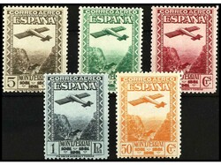 ESPAÑA. SERIE COMPLETA, 5 valores. Mejor centrados de lo habitual. ...