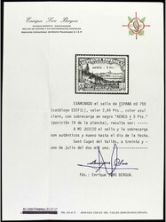 ESPAÑA. Aéreo + 5 pts. Tipo 19. Centrado de lujo. Goma no original. ...