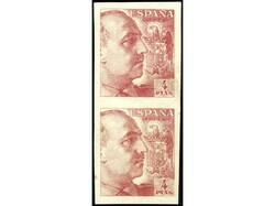 ESPAÑA. 4 pts. rosa en pareja vertical SIN DENTAR. PRECIOSA. MUY ...