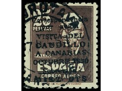 ESPAÑA. CAUDILLO A CANARIAS SIN NÚMERO. Falso. Muy raro en usado. ...