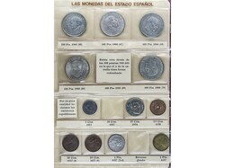 Interesante colección de monedas del Estado Español en álbum. ...