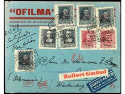 ESPAÑA E. LOCALES PATRIOTICAS: MALAGA. Carta certificada por avión ...