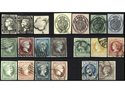 ESPAÑA. 1850-1949. 3 Fichas con sellos y alguna serie. Hay piezas de ...