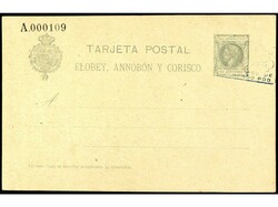 COLONIAS ESPAÑOLAS: ELOBEY, ANNOBON Y CORISCO. ENTERO POSTAL de 10 ...