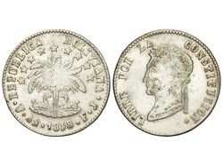 4 Soles. 1858. POTOSÍ. P.J. 13,64 grs. AR. Acuñación algo floja. ...