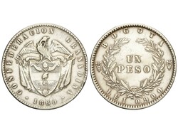 1 Peso. 1860. CONFEDERACIÓN GRANADINA. 24,70 grs. AR. (Golpes, ...