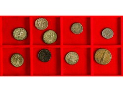 Lote 9 monedas Cobres, Antoninianos y Denarios. AE, Ve, AR. Destacan ...